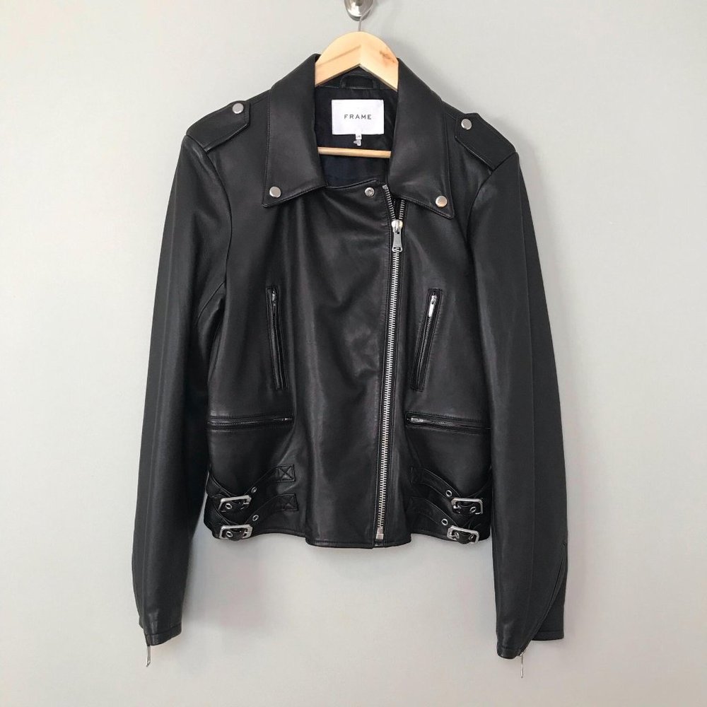 NEW FRAME PCH Leather Jacket Noir Size Large - Picture 13 of 16